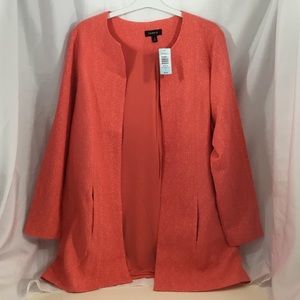 Torrid Fully-Lined Open Jacket Shimmering Coral 2X